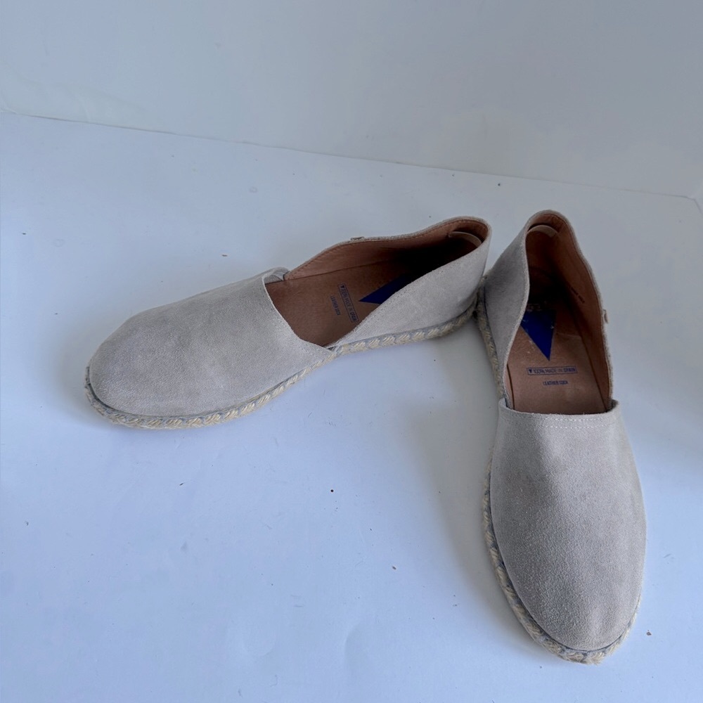 Verbenas Carmen Womens 42 EU Shoes Gray Suede Leather Espadrille Flat Sandals - Picture 9 of 12
